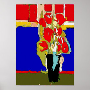 Abstrakte Rote Rosen Poster