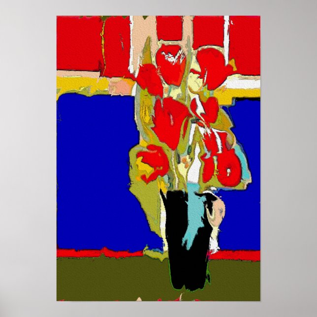 Abstrakte Rote Rosen Poster (Vorne)