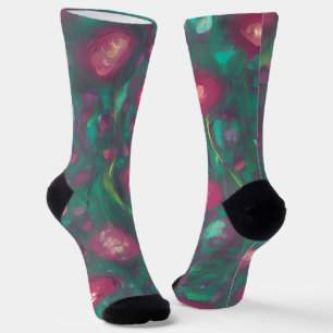 Abstrakte rote Rosen Socken