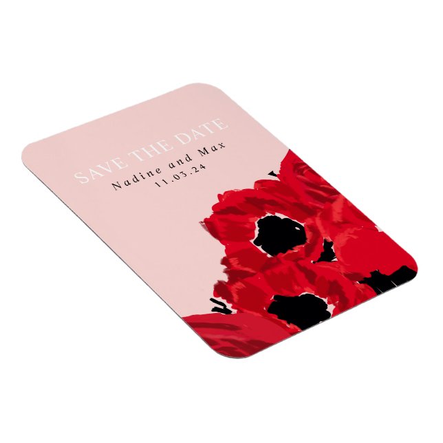 Abstrakte Rote Rosen und Pflaumen Magnet (Rechte Seite)