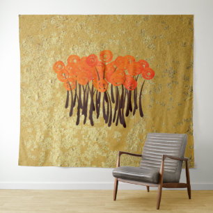 Abstrakte Rote Rosen Wandteppich