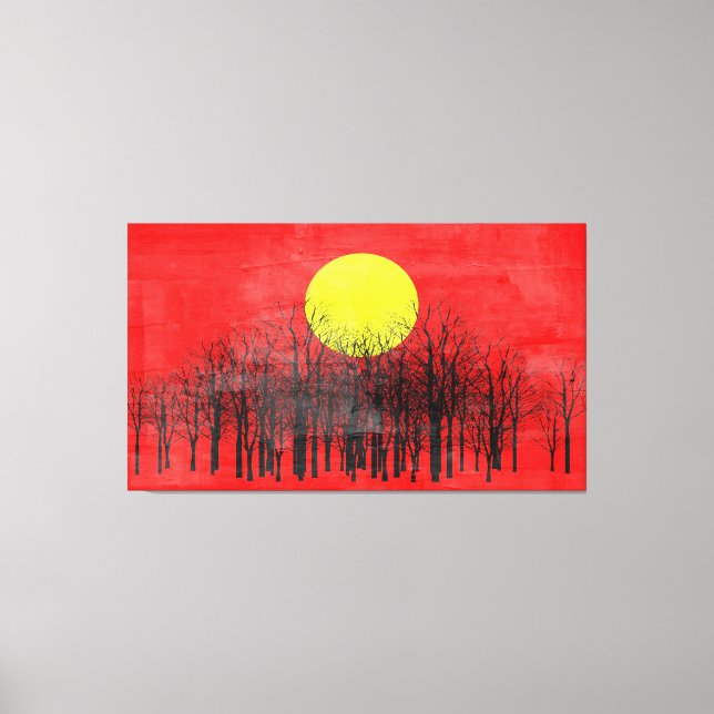 Abstrakte rote Sonnenuntergänge Leinwanddruck (Vorderseite)
