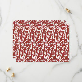 Abstrakte, rote und orange Formen mischen sich und Save The Date