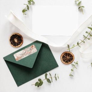 Abstrakte Rücksendeadressen-Aufkleber aus Kupfer-R