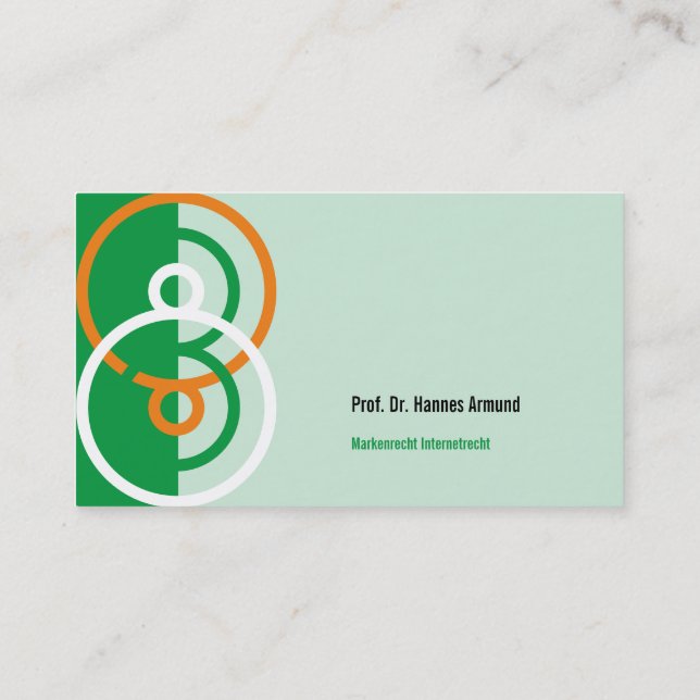 Abstrakte runde Logo-grün-orangefarbene Visitenkar Visitenkarte (Rückseite)