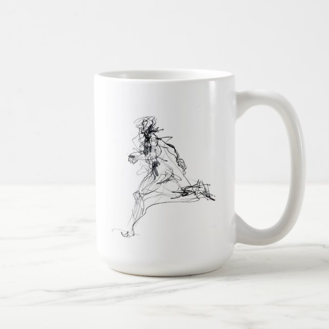Abstrakte Runner Sketch Kaffeetasse (Rechts)
