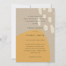 ABSTRAKTE RUST ORANGE KRAFT SCANDI WEDING INVITE DANKESKARTE