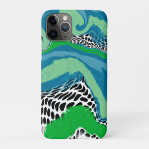 Abstrakte Sage Green und Blue, Black und White Dot Case-Mate iPhone Hülle
