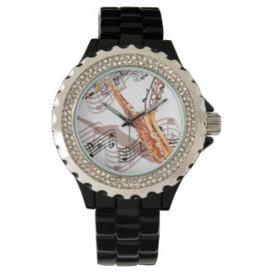 Abstrakte Saxophone-Uhr Armbanduhr