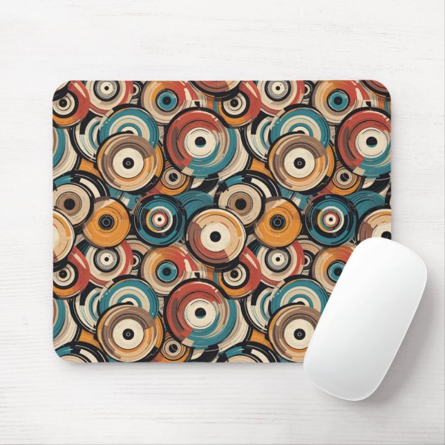 Abstrakte Schallplatten-Mauspad Mousepad (Mit Mouse)
