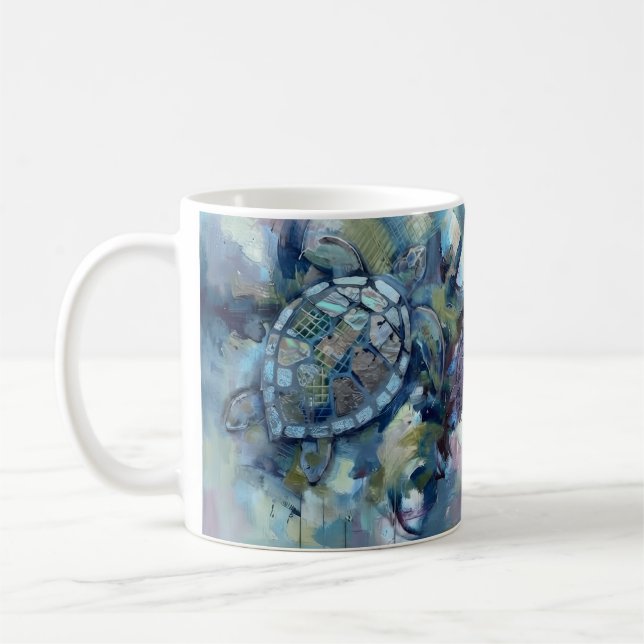 Abstrakte Schildkröte Kaffeetasse (Links)