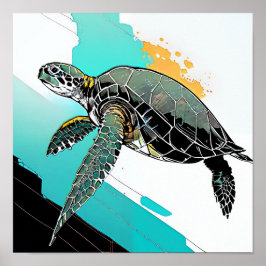 Abstrakte Schildkrötenkunst Poster
