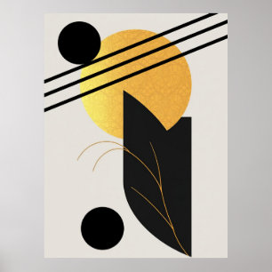 Abstrakte, schlichte Goldposte Poster