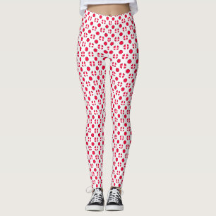 Abstrakte, schlichte, rote Polka-Punkte, um die he Leggings