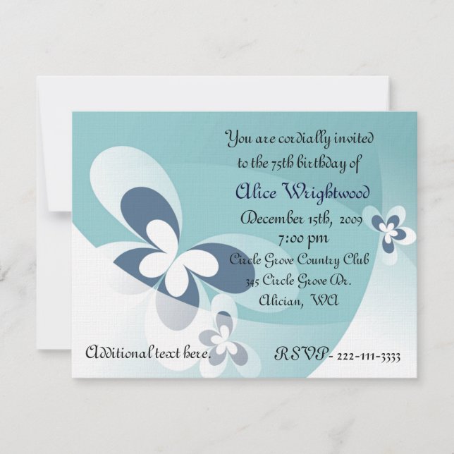 Abstrakte Schmetterlinge zum Geburtstag Einladung (Vorderseite)