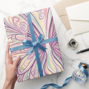 Abstrakte Schmetterlings-Pastell-Flügel-Geschenkpa Geschenkpapier