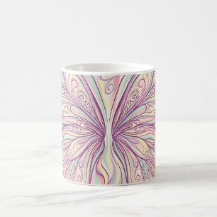 Abstrakte Schmetterlingsflügel Pastell-Kaffeetasse Kaffeetasse