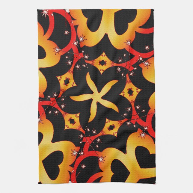 Abstrakte Schmetterlingsherzen 16x24in Teetüchern Handtuch (Vertikal)