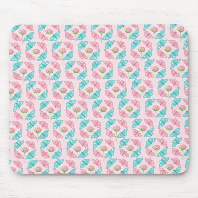 Abstrakte Schmetterlingskunst Mousepad (Vorne)