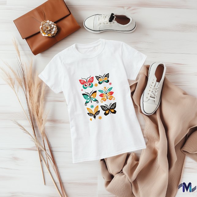 Abstrakte Schmetterlingskunst Set T-Shirt (Von Creator hochgeladen)
