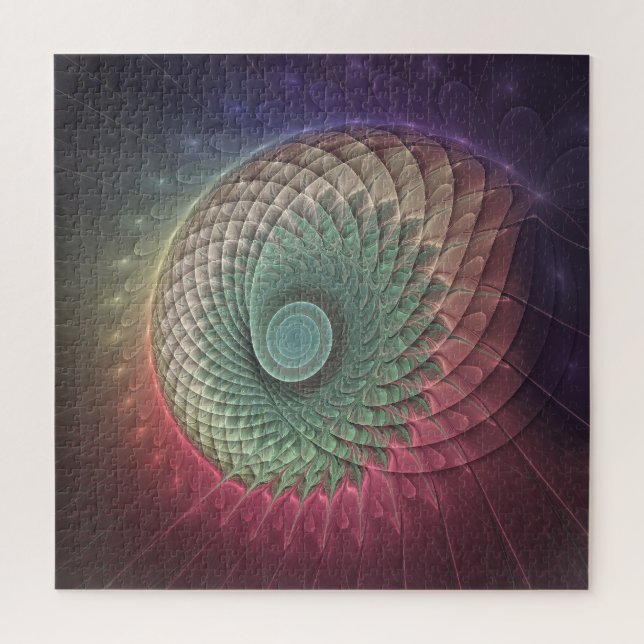 Abstrakte Schnecke Farben Modernes Fraktal Kunst,  (Vertikal)