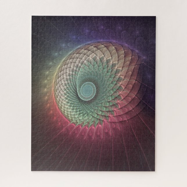 Abstrakte Schnecke Farben Modernes Fraktal Kunst,  (Vertikal)