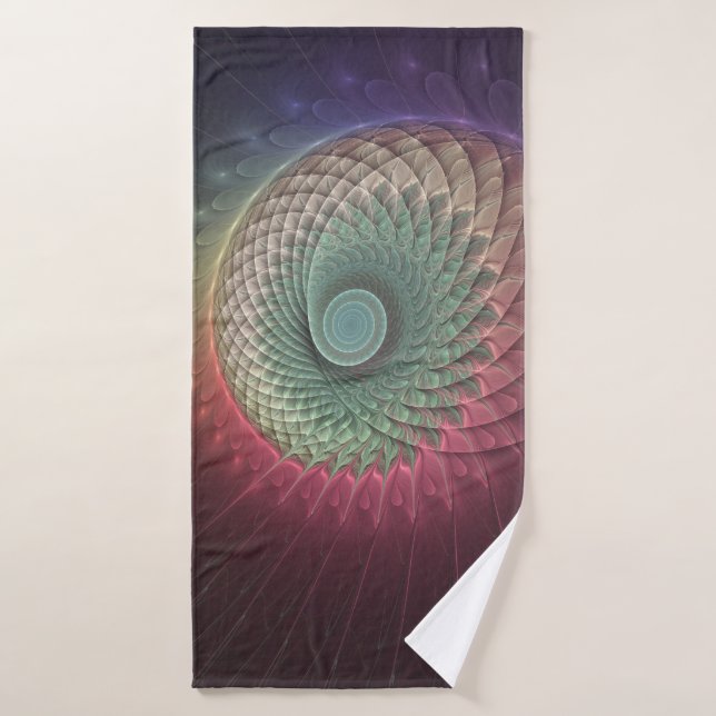 Abstrakte Schnecke Farben Modernes Fraktal Kunst,  Badehandtuch (Badehandtuch)