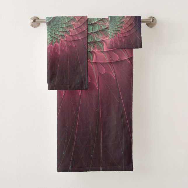 Abstrakte Schnecke Farben Modernes Fraktal Kunst,  Badhandtuch Set (Insitu)