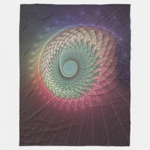 Abstrakte Schnecke Farben Modernes Fraktal Kunst, Fleecedecke