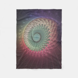 Abstrakte Schnecke Farben Modernes Fraktal Kunst, Fleecedecke