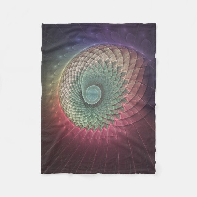 Abstrakte Schnecke Farben Modernes Fraktal Kunst,  Fleecedecke (Vorderseite)