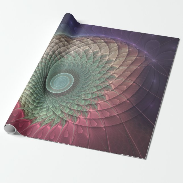 Abstrakte Schnecke Farben Modernes Fraktal Kunst,  Geschenkpapier (Ungerollt)