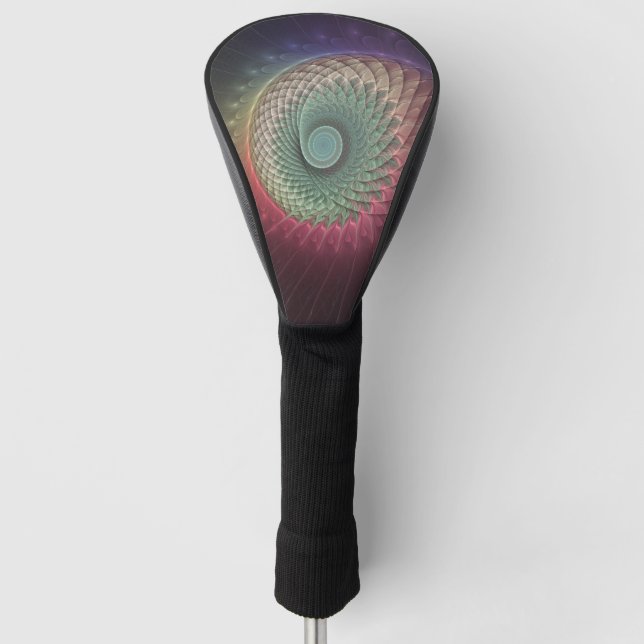 Abstrakte Schnecke Farben Modernes Fraktal Kunst,  Golf Headcover (Vorderseite)
