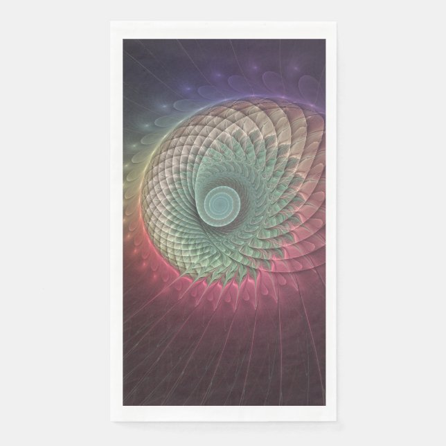 Abstrakte Schnecke Farben Modernes Fraktal Kunst,  Serviette (Vorderseite)