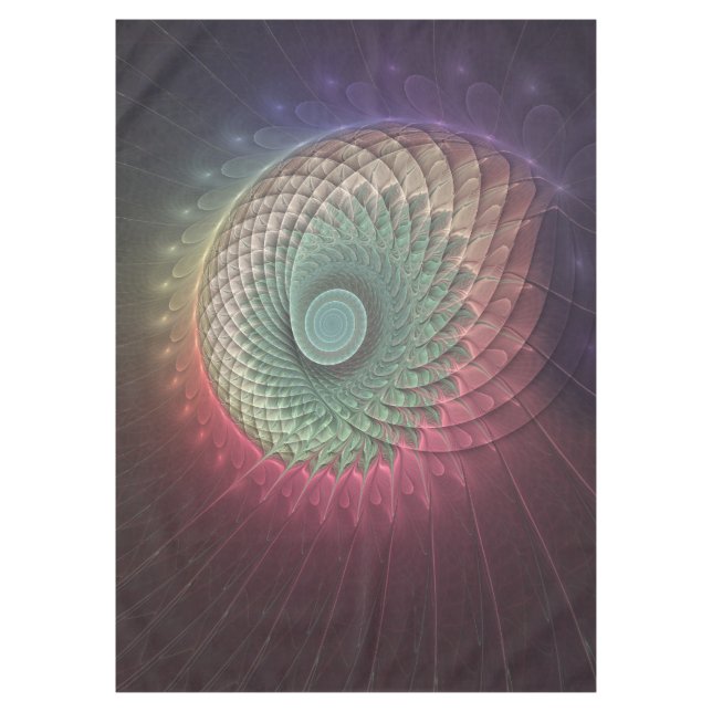 Abstrakte Schnecke Farben Modernes Fraktal Kunst,  Tischdecke (Vorderseite)