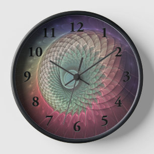 Abstrakte Schnecke Farben Modernes Fraktal Kunst,  Uhr