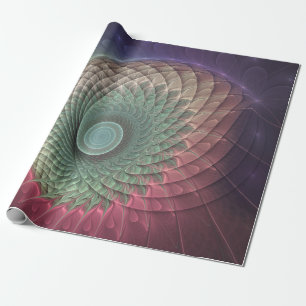 Abstrakte Schnecke Farbige Moderne Fraktal-Kunst Geschenkpapier