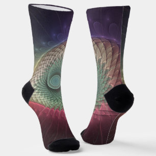 Abstrakte Schnecke Farbige Moderne Fraktal-Kunst Socken