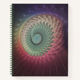 Abstrakte Schnecke Farbige moderne fraktale Kunst Notizbuch