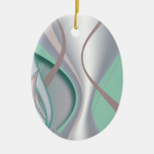 Abstrakte Schokolade Minze Tornado Keramik Ornament (Vorne)