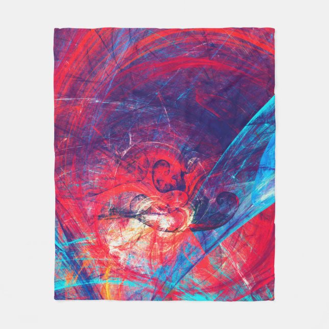 Abstrakte schöne rote und blaue, helle Farbwiederg Fleecedecke (Vorderseite)