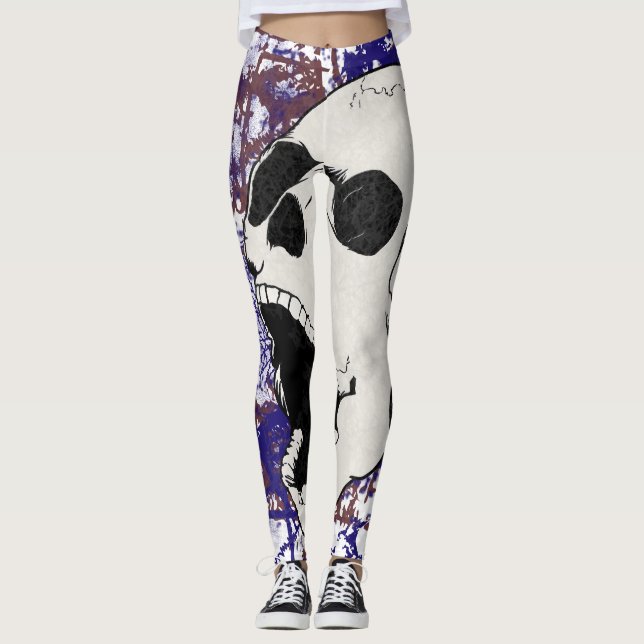 Abstrakte schreiende Leggings (Vorderseite)