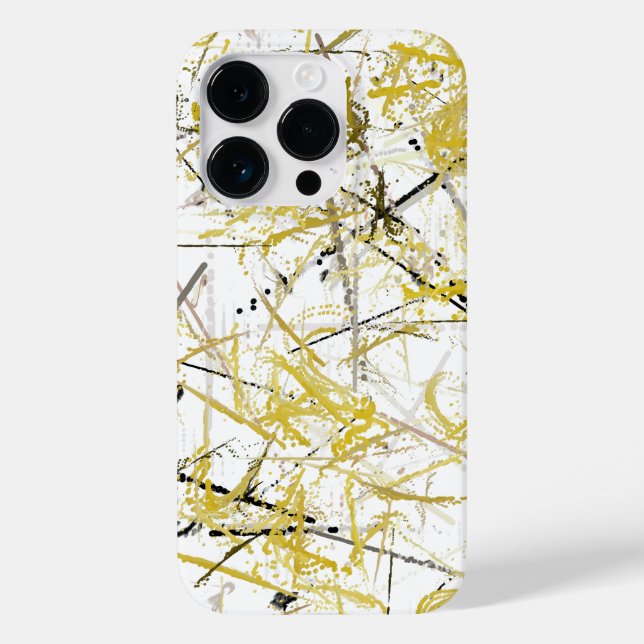 Abstrakte Schriftzeichen - Senf und Braun Case-Mate iPhone 14 Pro Hülle (Rückseite)