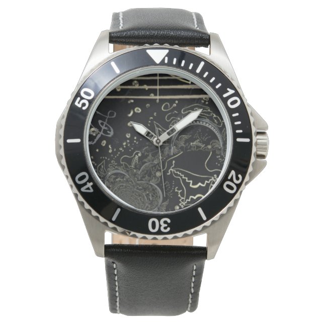 Abstrakte Schwarz Armbanduhr (Vorderseite)