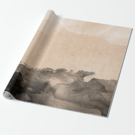 abstrakte Schwarz-Elfenbein-Creamy-Tinte Malerei U Geschenkpapier