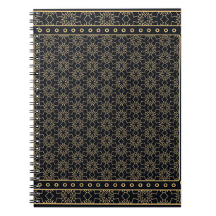 Abstrakte Schwarz-Gold-Grafik geometrisch Notizblock