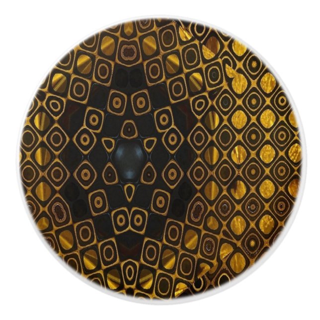 Abstrakte Schwarz-Gold-Keramik-Hülle Keramikknauf (Vorderseite)