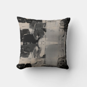 Abstrakte Schwarz-Grau-Beige-Kunstkolorblock Kissen
