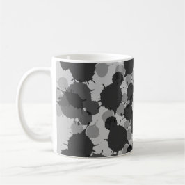 Abstrakte Schwarz-Graue-Blume Kaffeetasse
