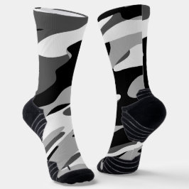 abstrakte schwarz-graue Camouflage Socken